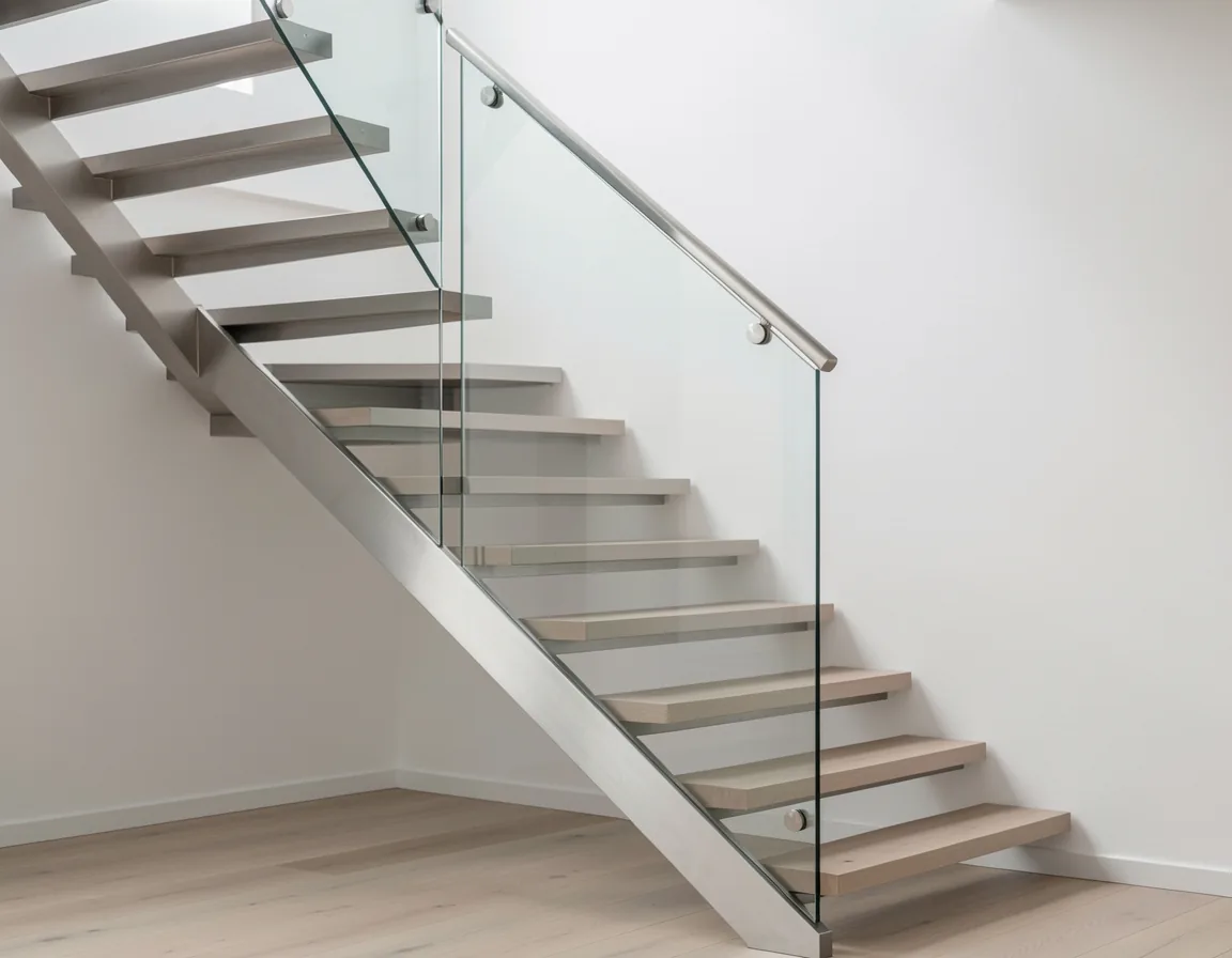 Illustration d’un escalier intérieur avec garde-corps vitré